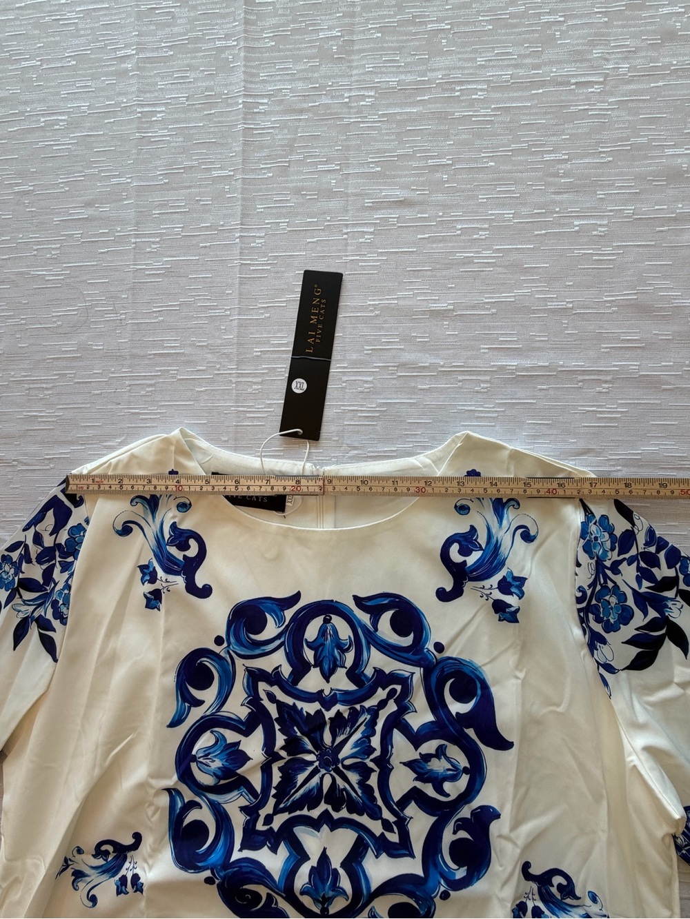 NWT Women's White and Blue Printed Short Sleeve Dress Size XXL - Picture 6 of 11